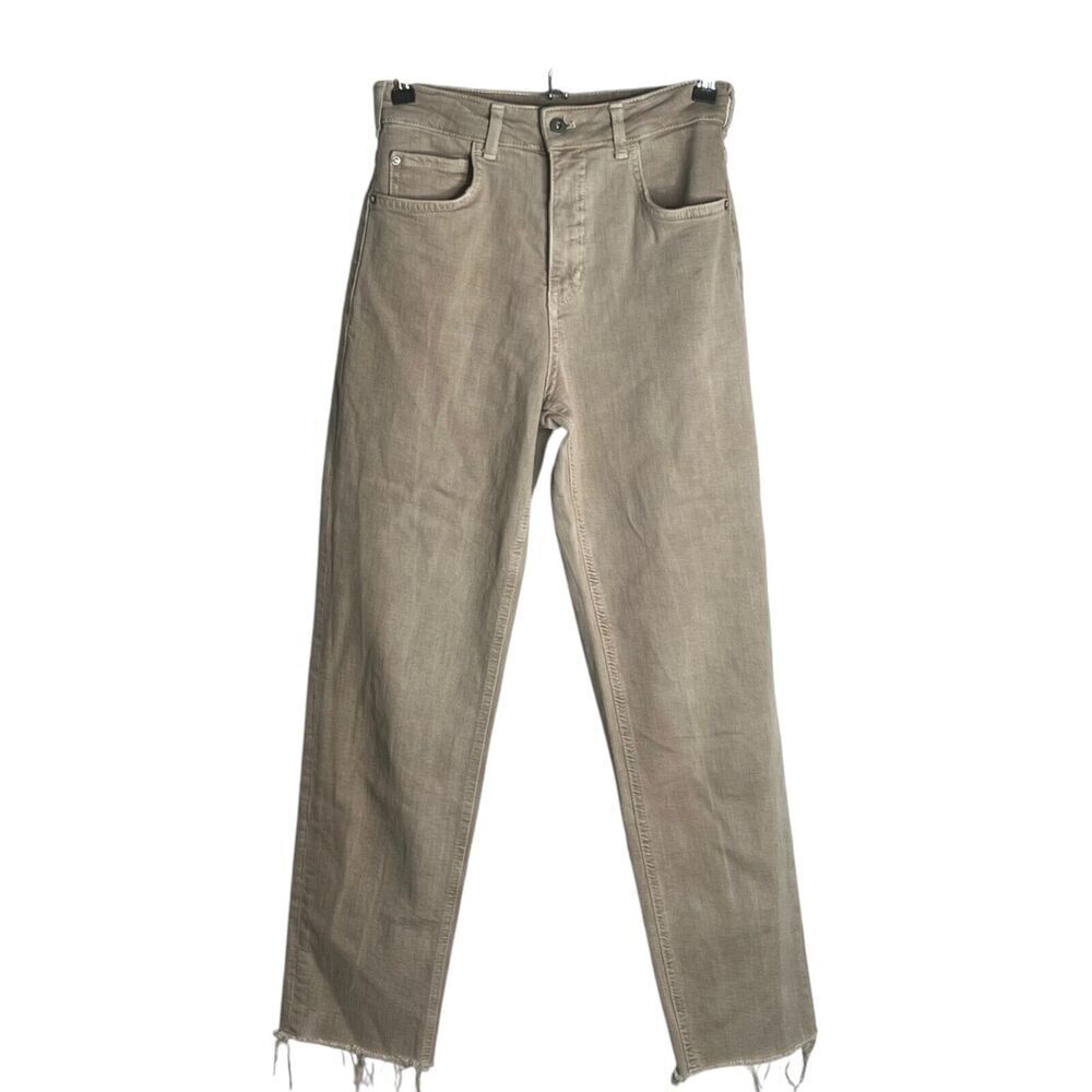 Pilcro Anthropologie The Vintage Straight Jeans Sz 27 Raw Hem High Rise Stretch